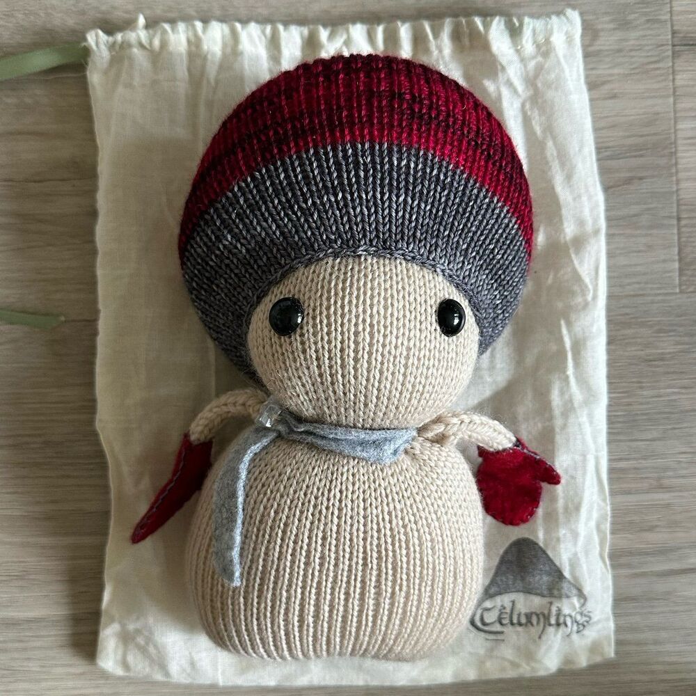 Handmade Knitted Telumlings Mushroom Gnome Fae Fantasy Lore Plush Toy